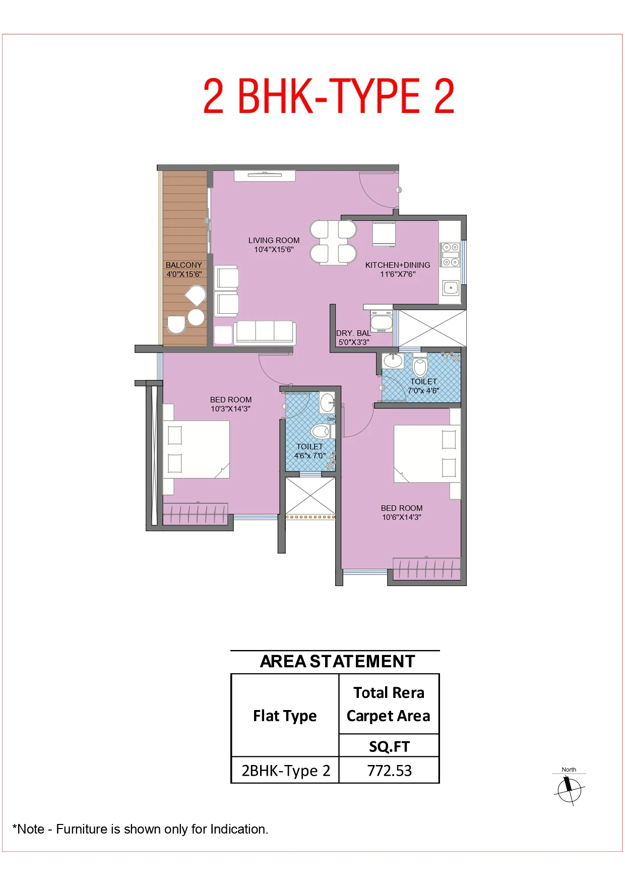 2 BHK Type 2 — 48 Central Park