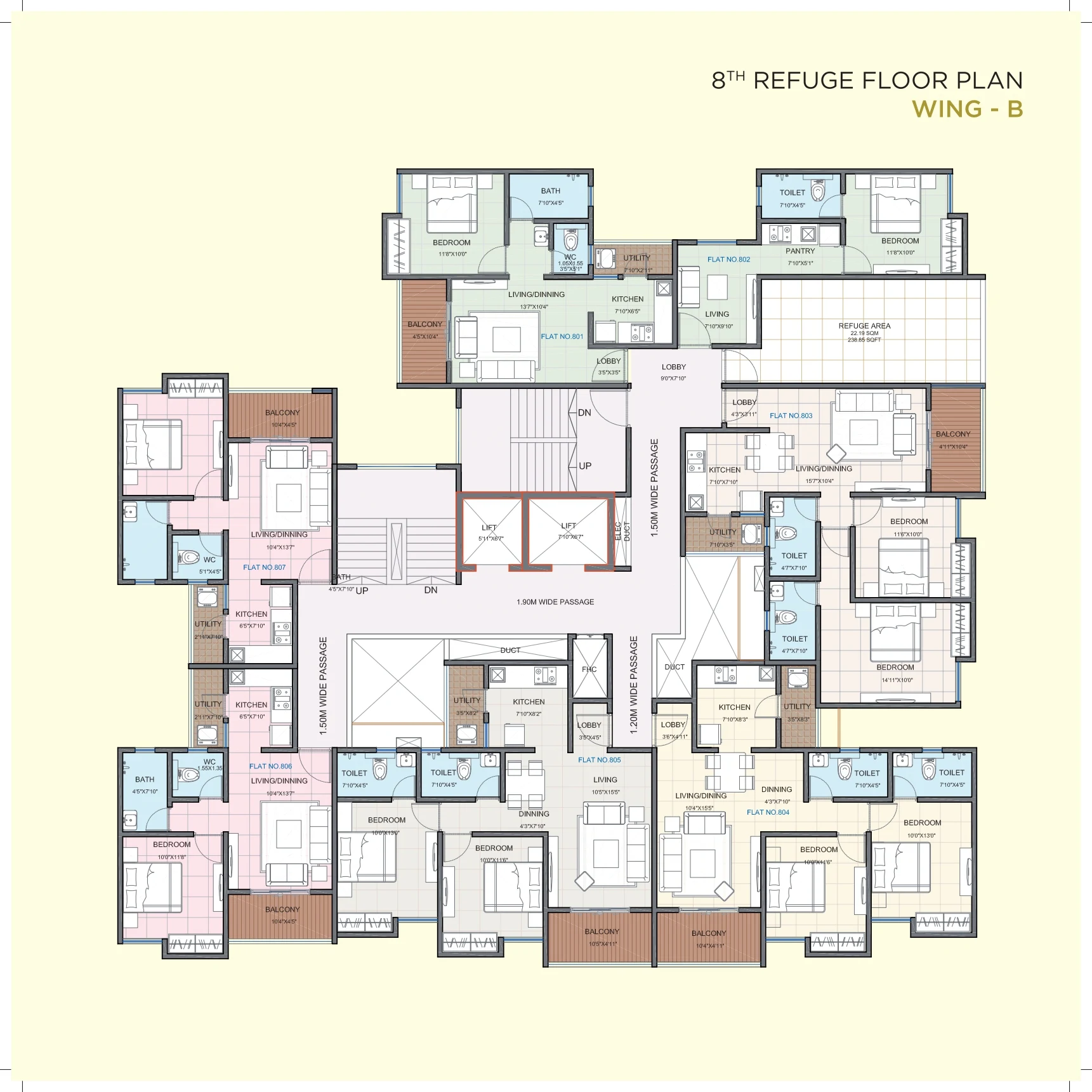 8th Refuge Floor Plan — Wing B — Marvella